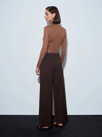 Dilvin Wide leg Pants in Brown