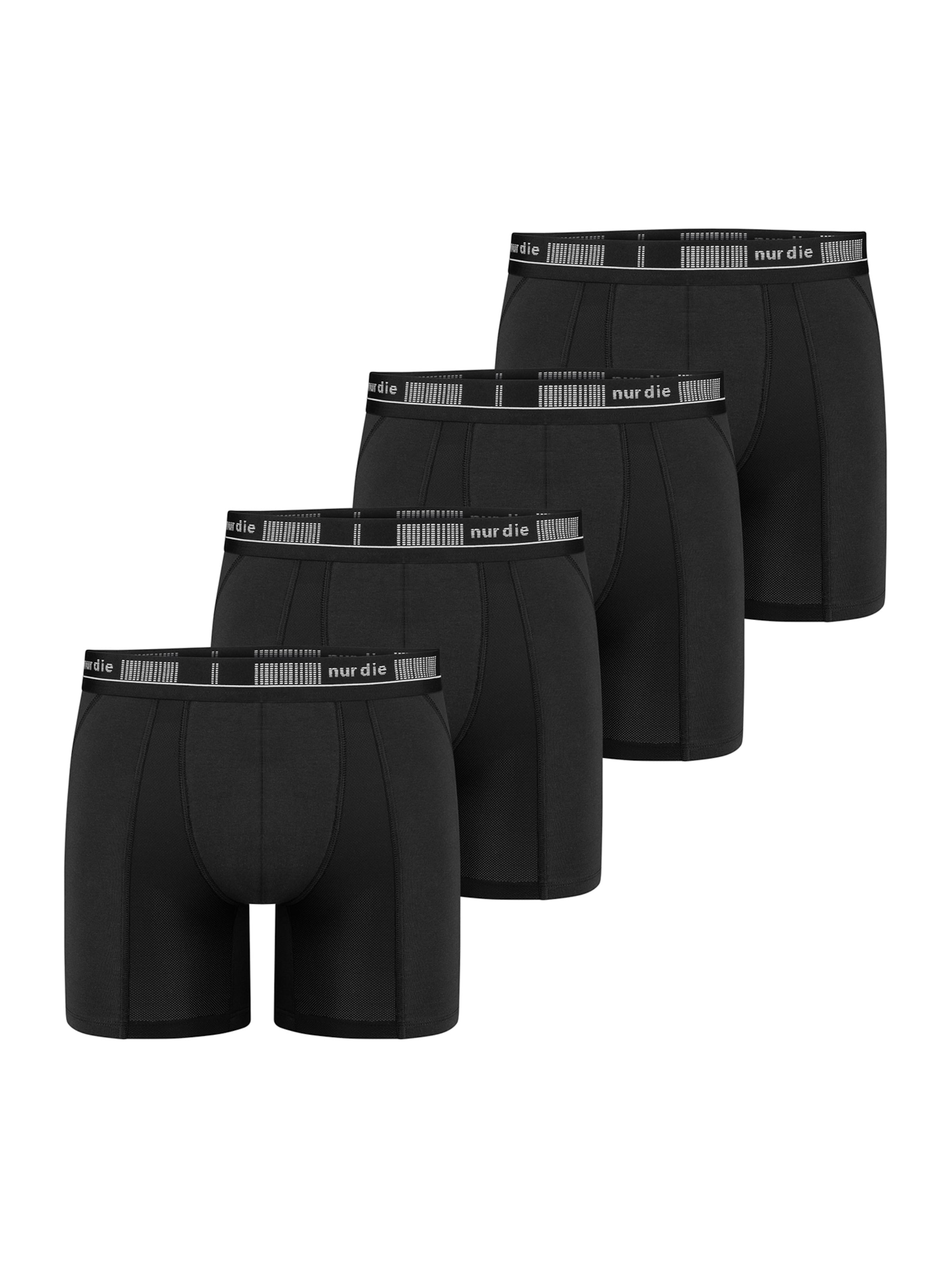 Nur Die Boxershorts ' Long Boxer Cotton Active ' in Zwart: voorkant