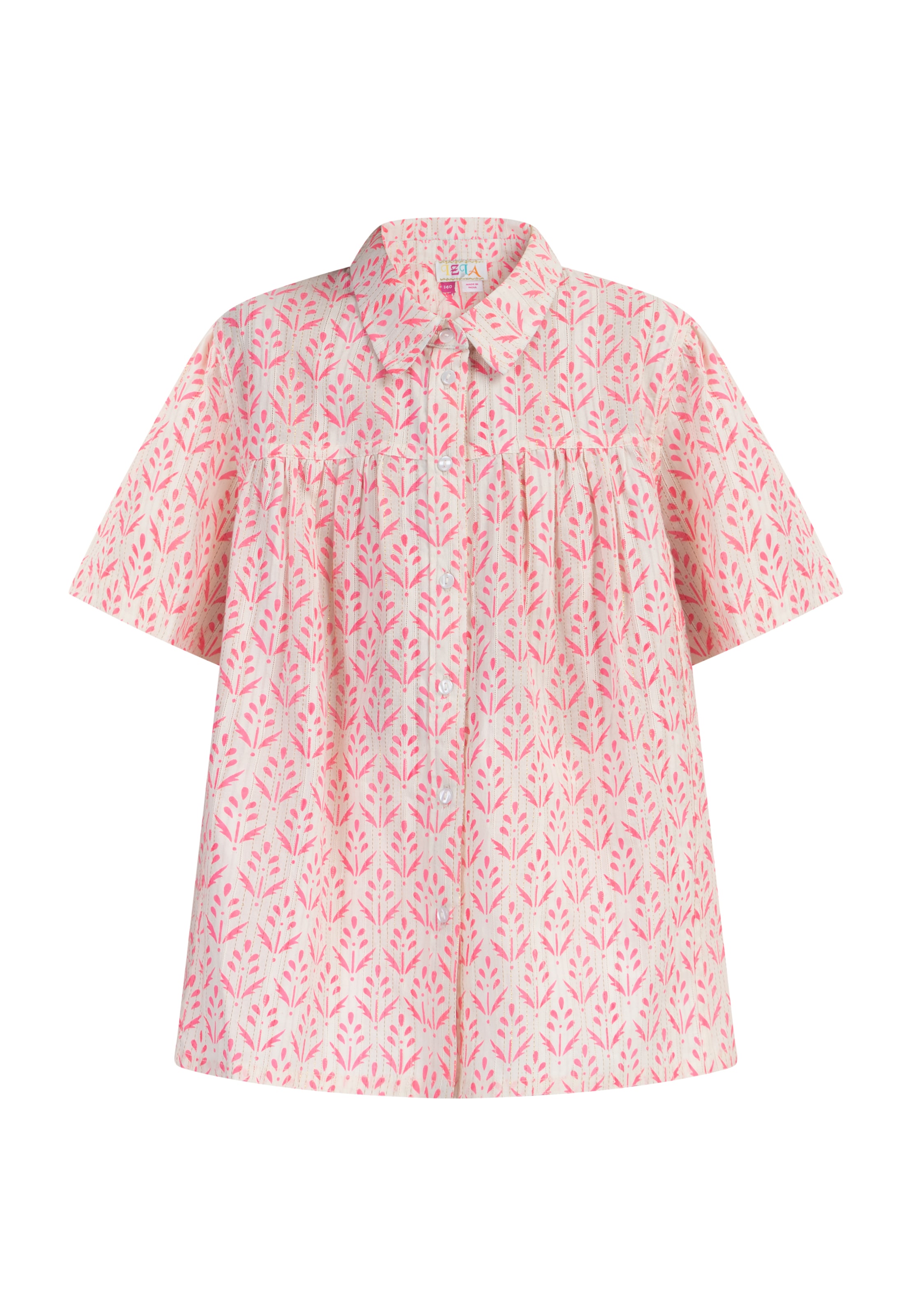IZIA Bluse i brun / pink / hvid, Produktvisning