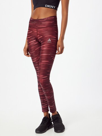 ODLO Skinny Workout Pants in Red: front