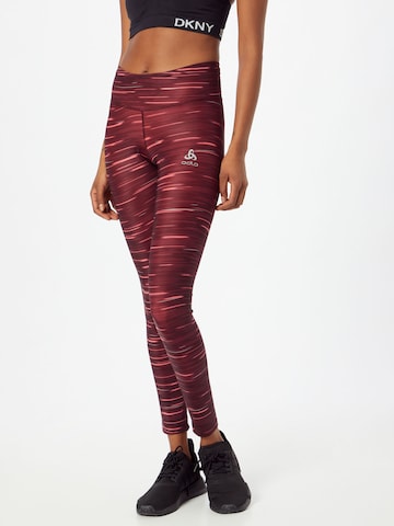 Skinny Pantalon de sport ODLO en rouge : devant