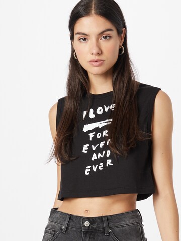 DIESEL Top 'T-WELL-B1' in Black: front