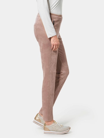 Goldner Slimfit Hose 'Louisa' in Braun