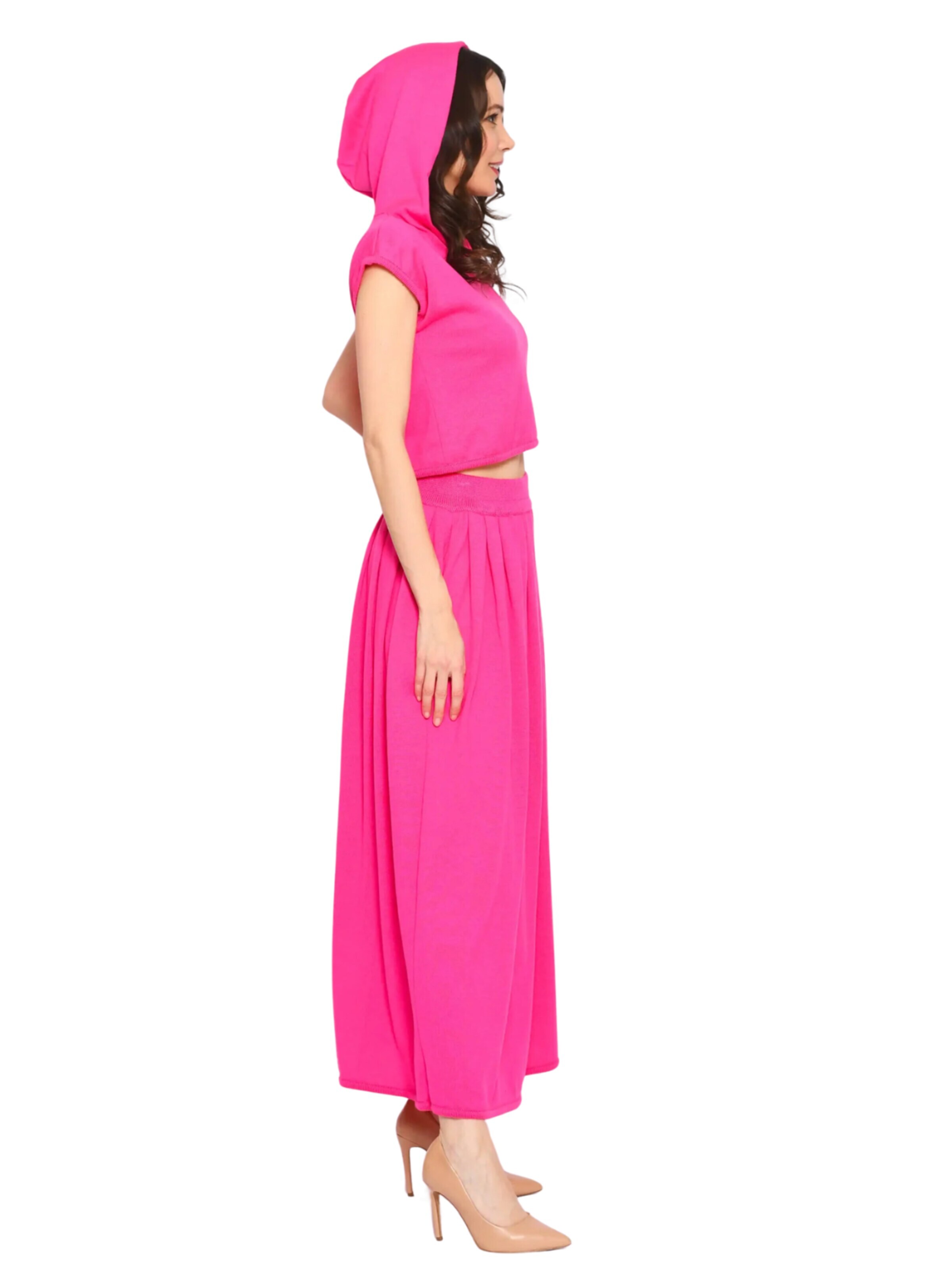 Süel knitwear Sticktop 'Hanna Hoodie' i pink