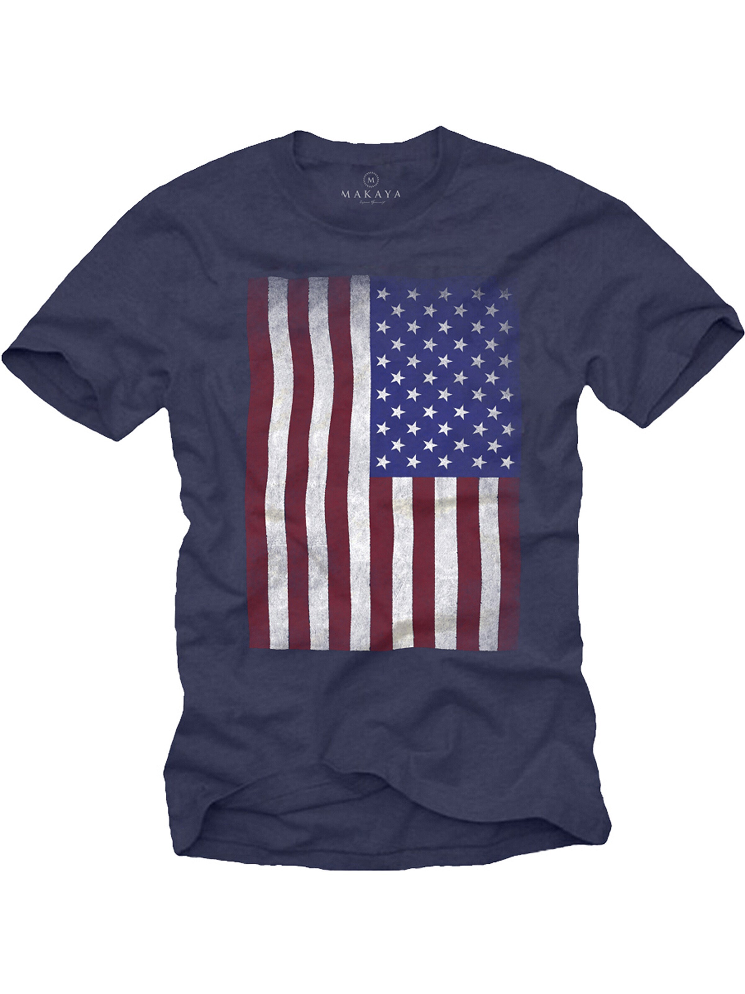 MAKAYA Shirt 'USA Flagge' in Blue: front