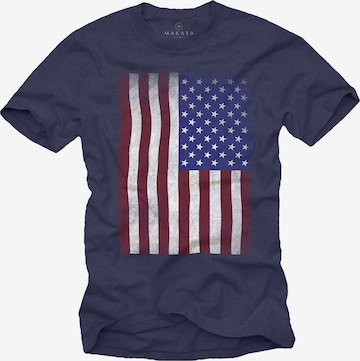 MAKAYA Shirt 'USA Flagge' in Blue: front