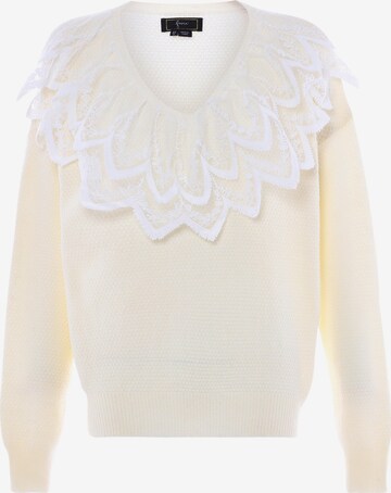 Pull-over faina en blanc : devant