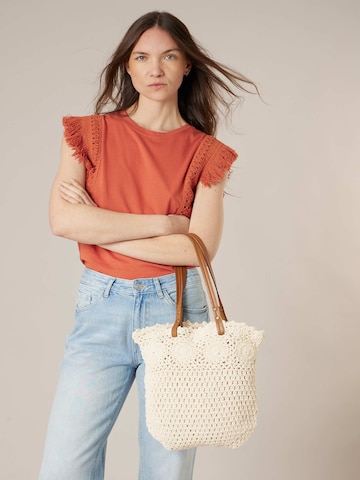 Sac de plage 'Maeli' Deeluxe en blanc : devant