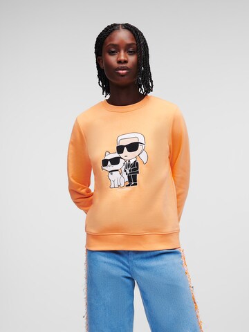 Sweat-shirt 'Ikonik 2.0' Karl Lagerfeld en orange : devant