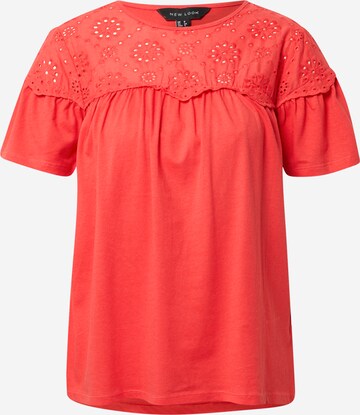 NEW LOOK Bluse 'BRODERIE YOKE' i rød: forside