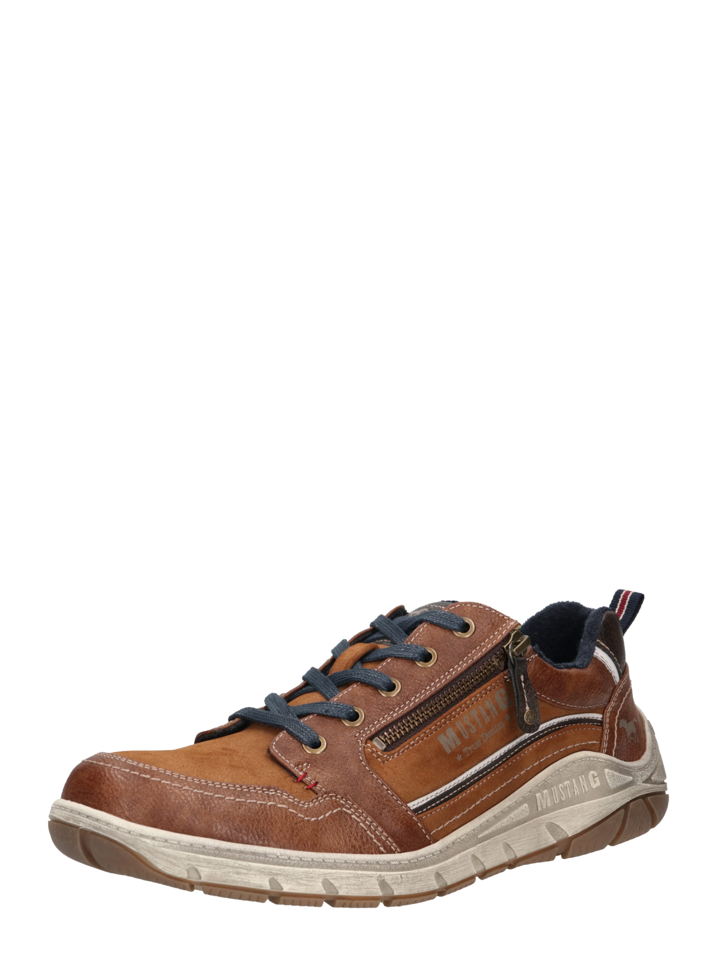 MUSTANG Athletic lace-up shoe in Brown: front