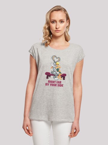 F4NT4STIC Shirt 'Looney Tunes Bugs And Lola Valentine's Cuddle' in Grey: front