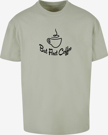 T-Shirt 'But First Coffee' Merchcode en vert : devant