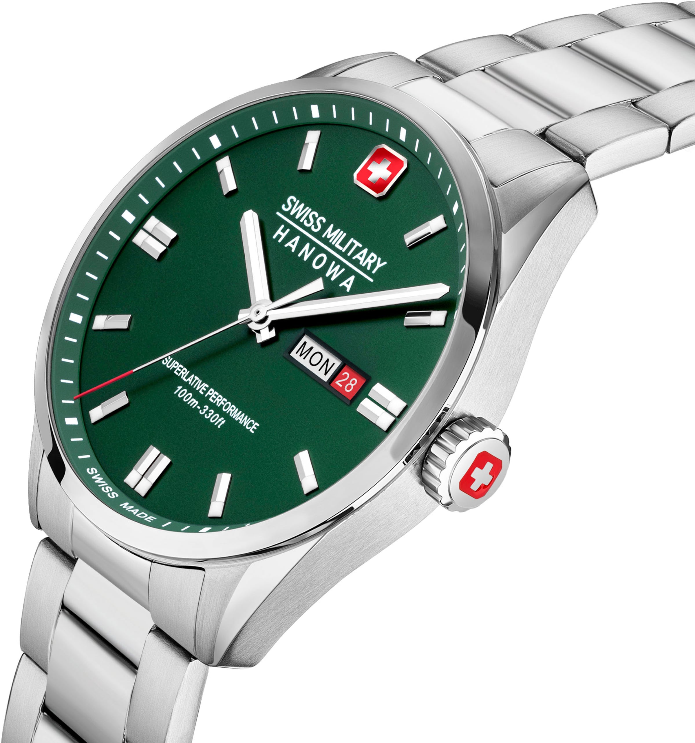 SWISS MILITARY HANOWA Analoog horloge 'Military Hanowa' in Groen