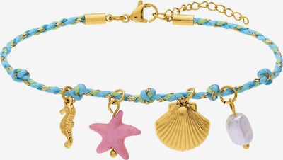 Lucardi Armband in Onesize in blau / gold / pink / perlweiß, Produktansicht