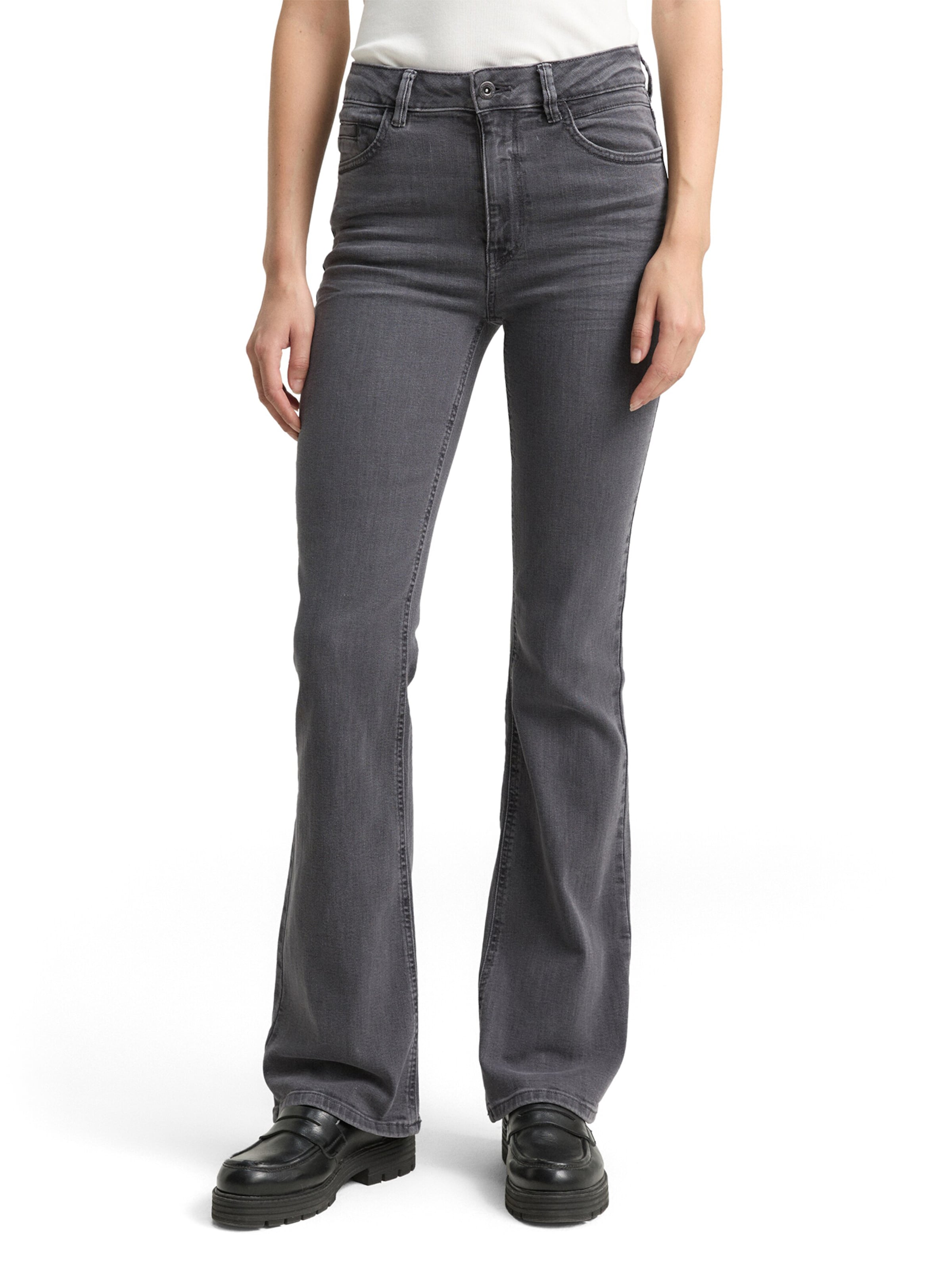 TOM TAILOR Flared Jeans 'Stella' in Grey: front