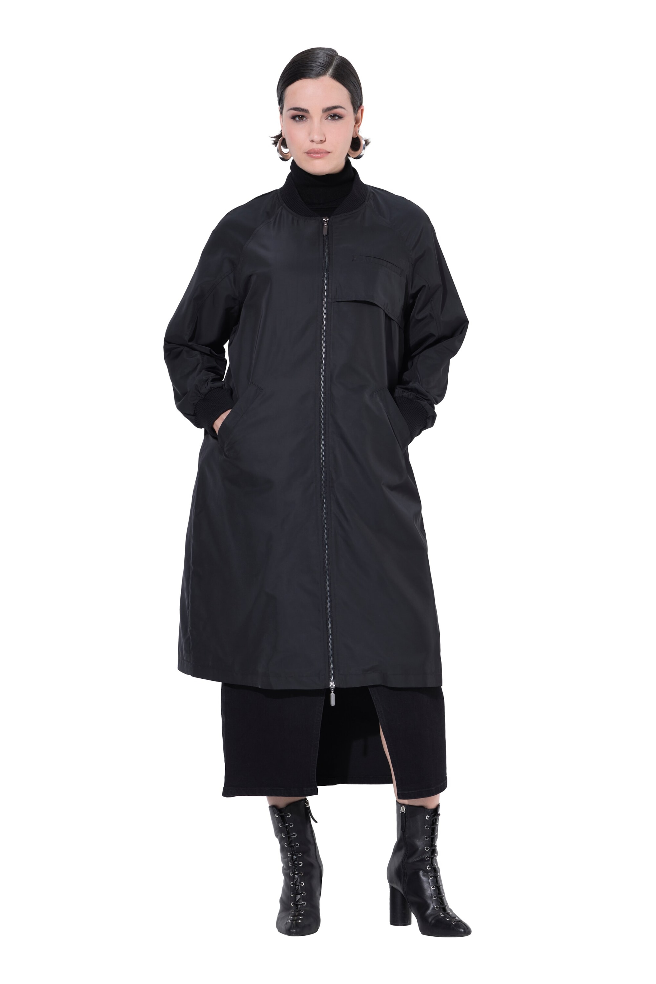 Ulla Popken Демисезонное пальто в Черный: спереди