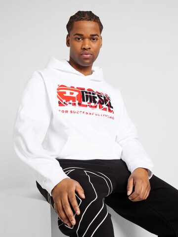 DIESEL Sweatshirt 'S-BAXT' in White: front