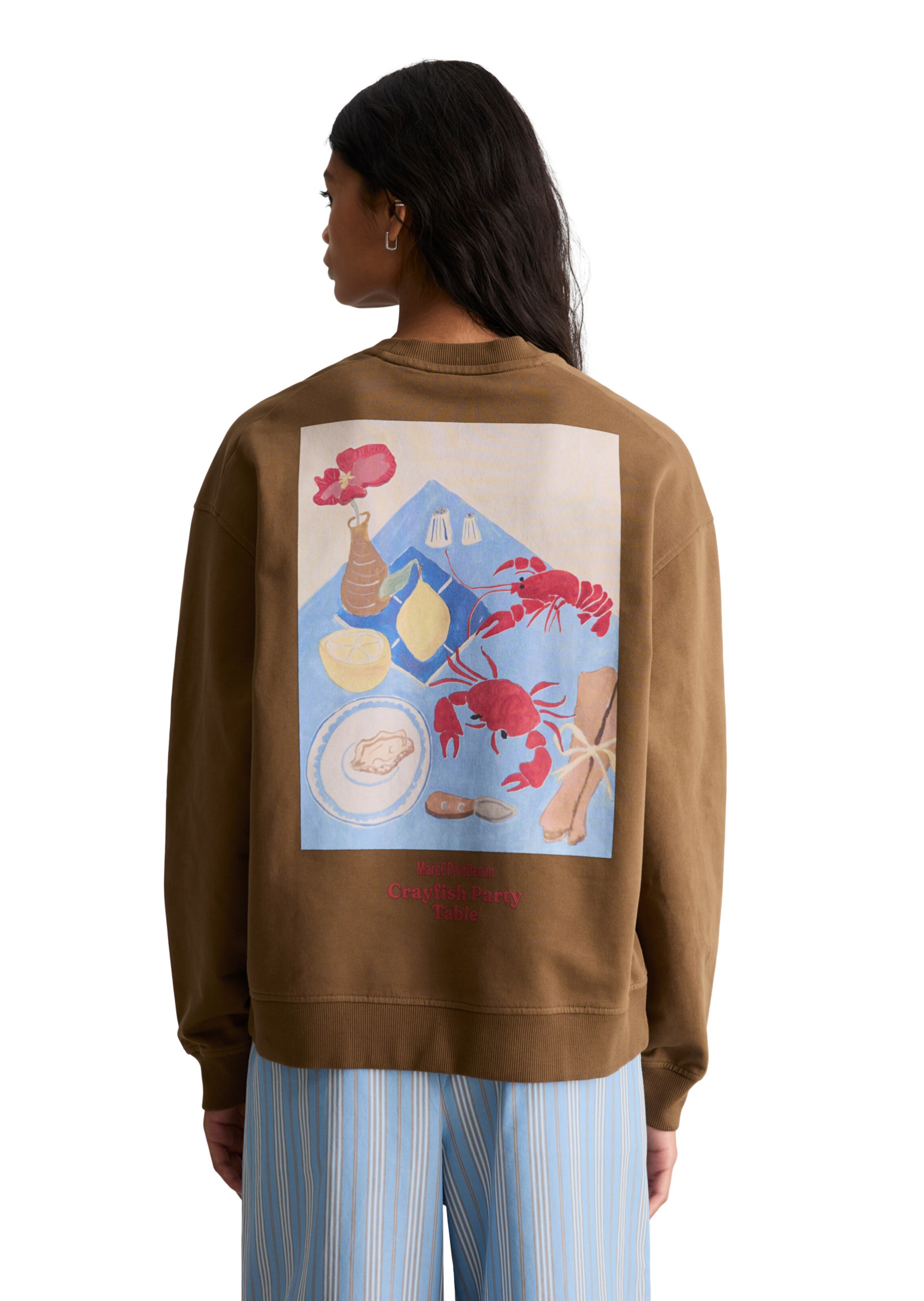 Marc O'Polo DENIM Sweatshirt in Bruin: voorkant