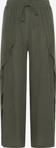 Cream Trousers 'Allie' in Green: front