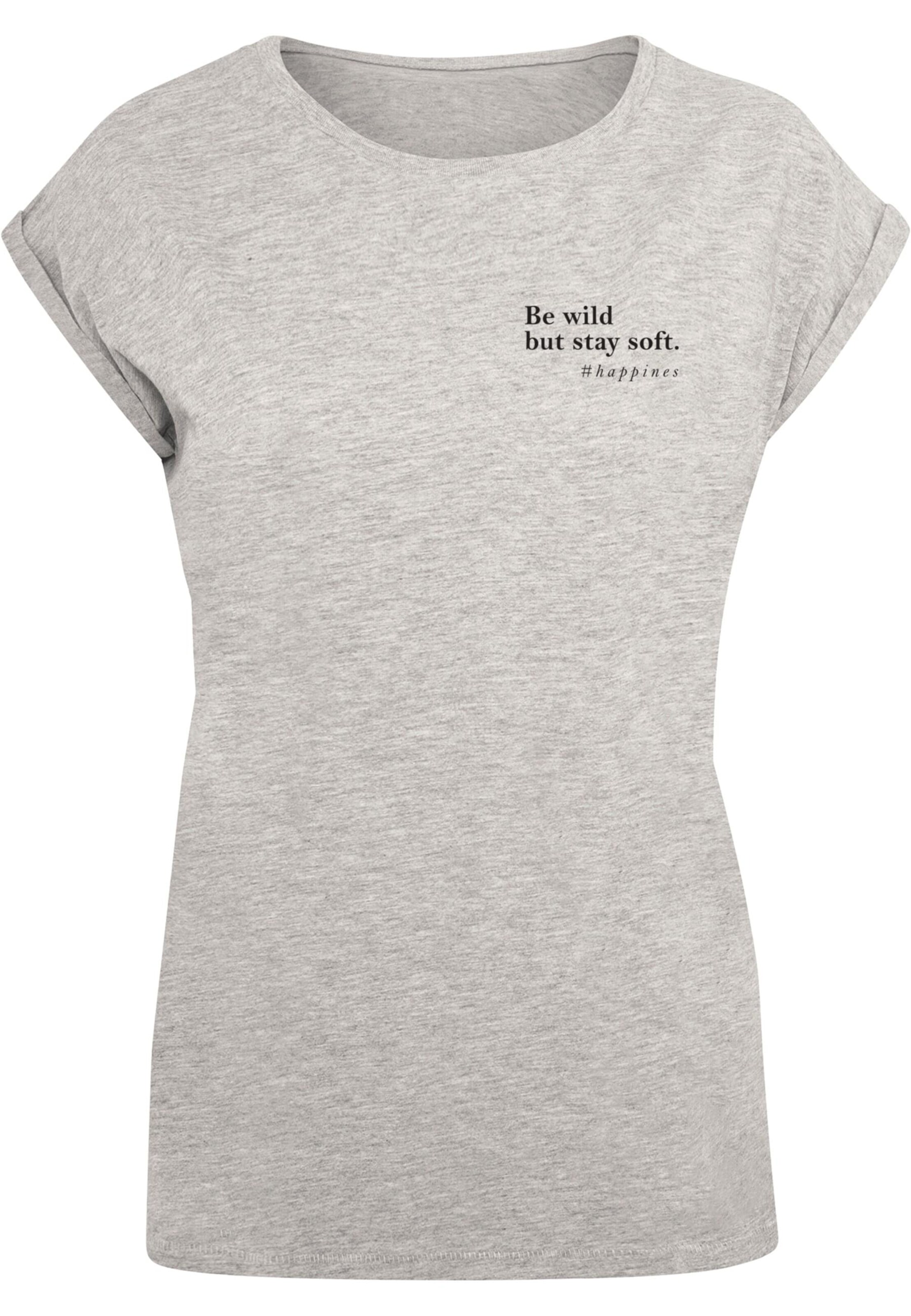 Merchcode Tričko 'Happines' – šedá: přední strana