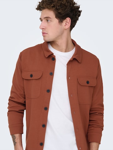 Only & Sons Regular fit Overhemd 'ONSNew Kodyl' in Bruin