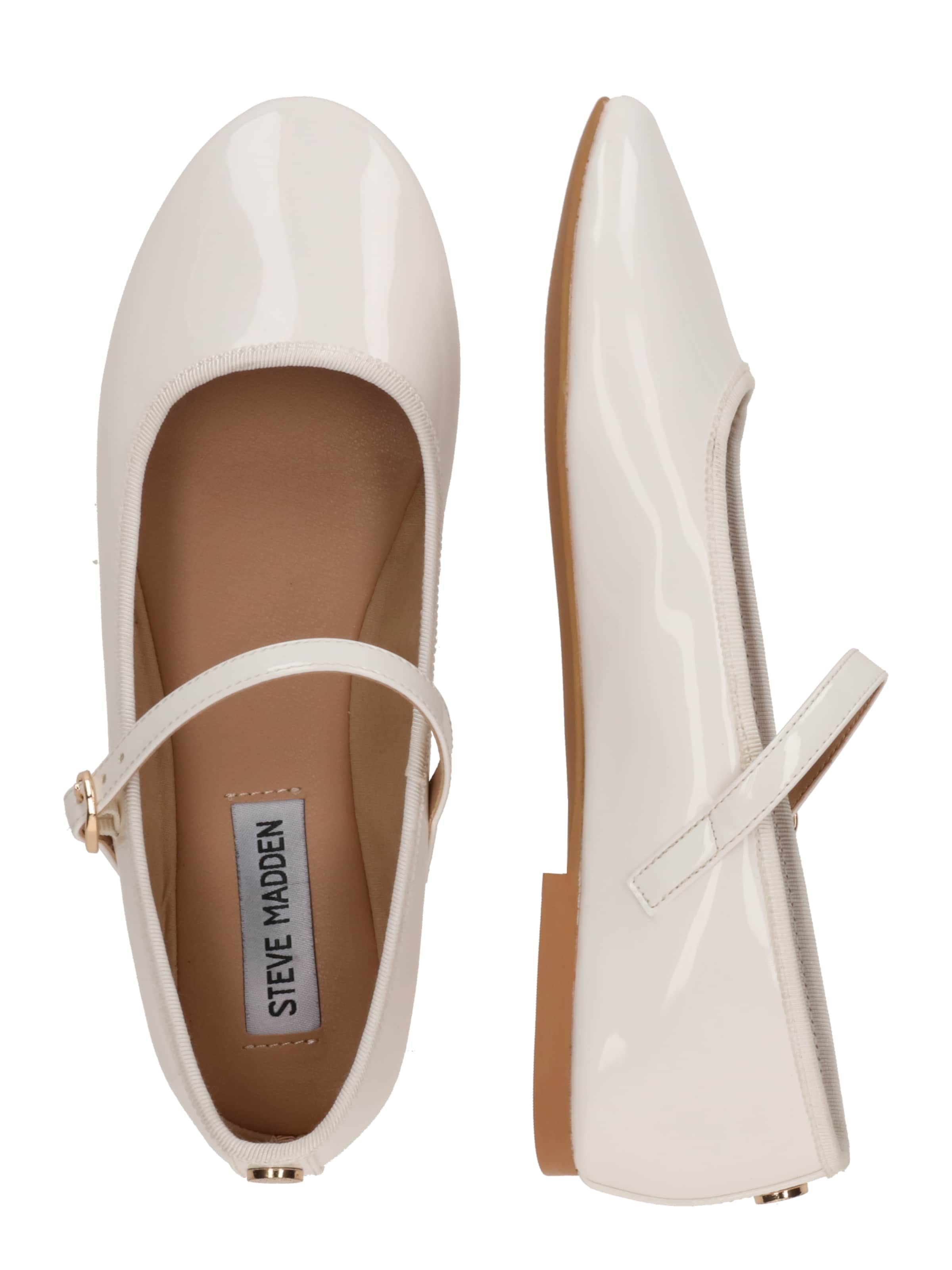 Balerini cu curea glezna 'Volley' de la STEVE MADDEN pe alb