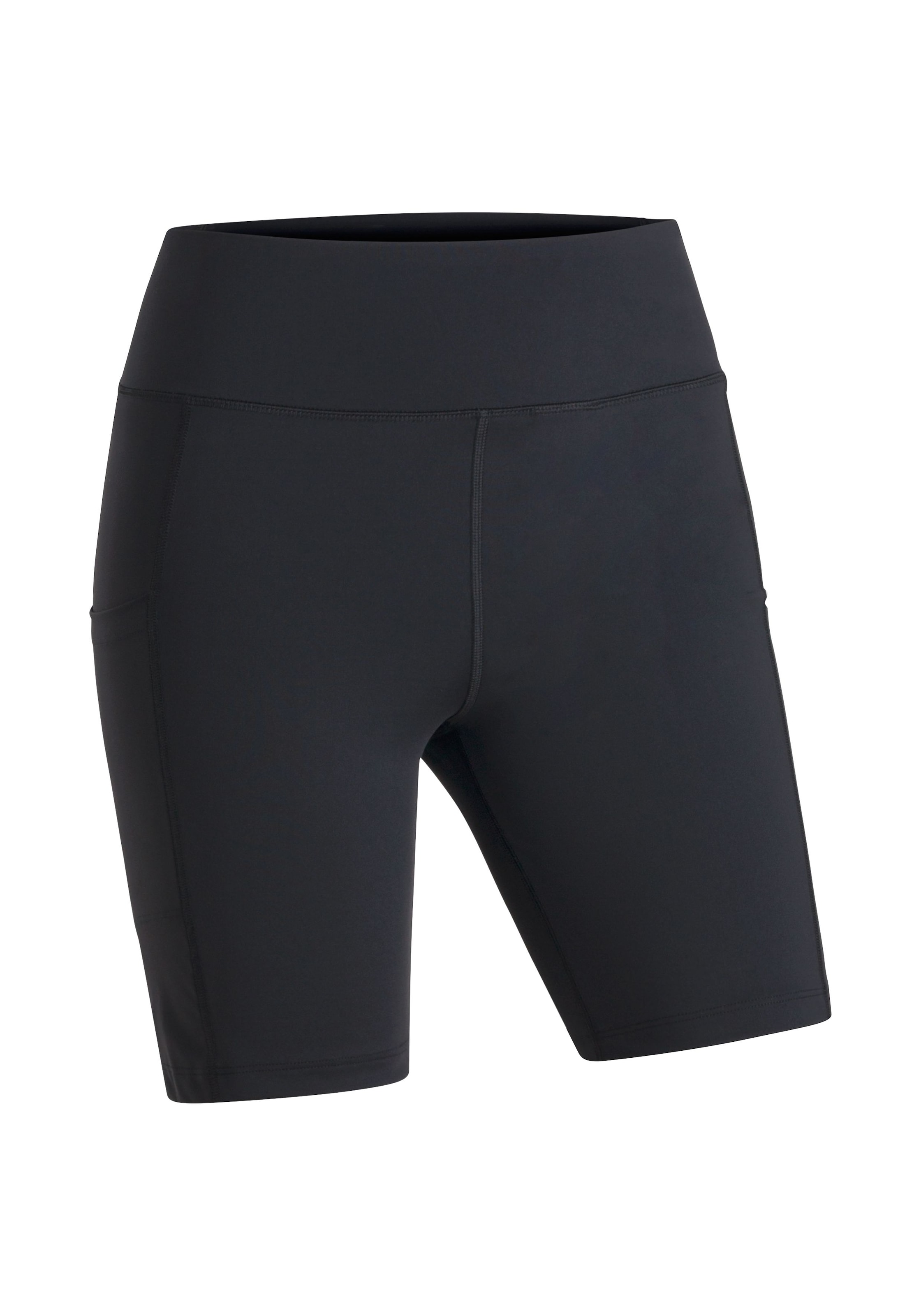 Maier Sports Skinny Workout Pants in Black: front