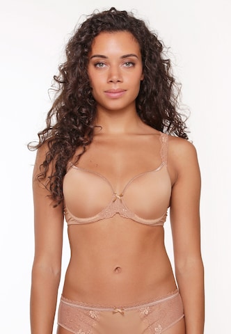 LingaDore T-shirt Bra 'DAILY LACE' in Beige: front