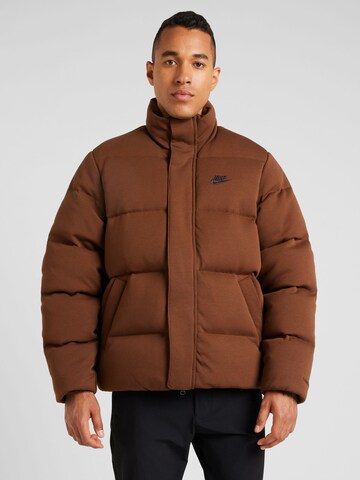 Veste de survêtement Nike Sportswear en marron : devant