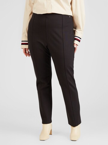 Coupe slim Pantalon Tommy Hilfiger Curve en noir : devant