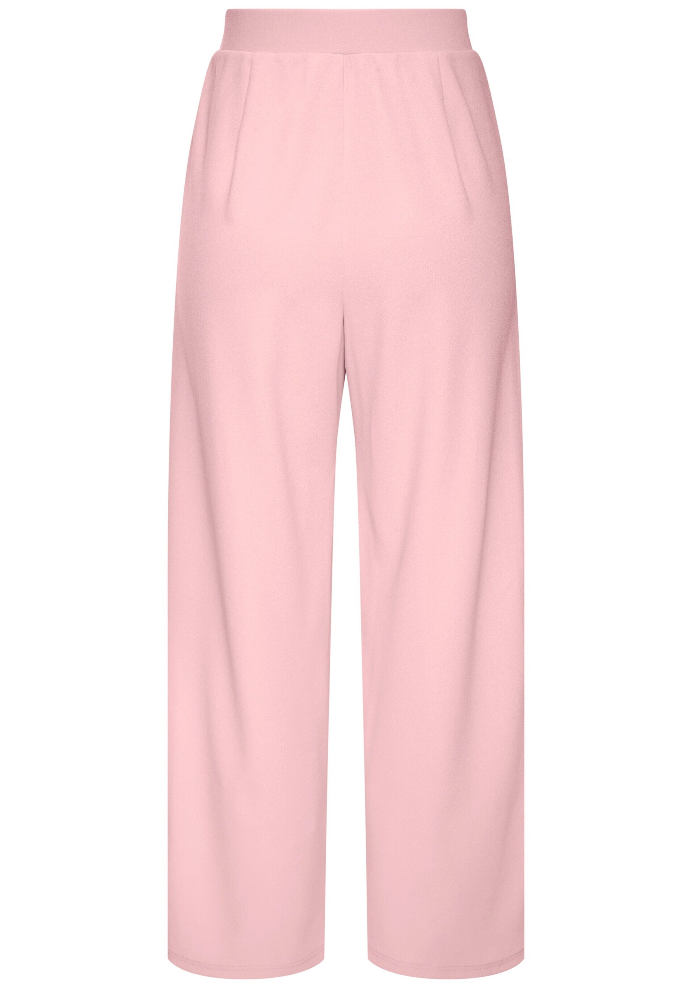 LASCANA Loose fit Pleat-Front Pants in Pink