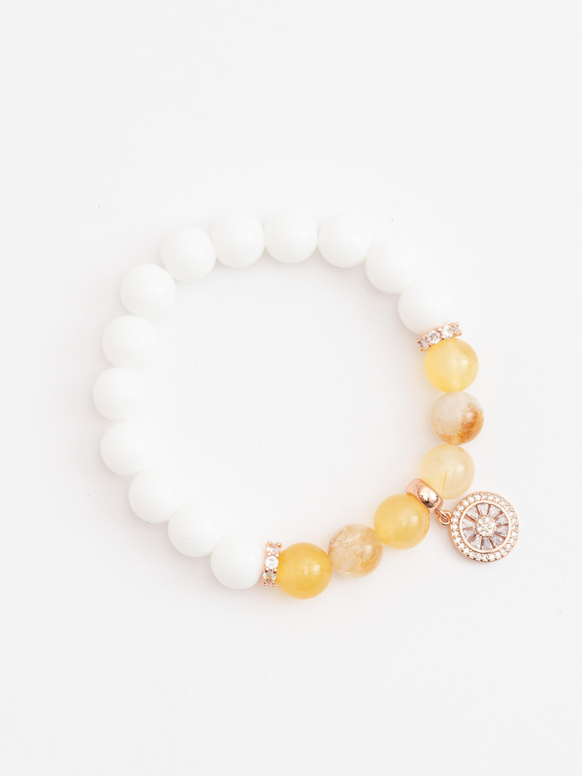 Secret Stones Bracelet 'Dual Energy' in White: front