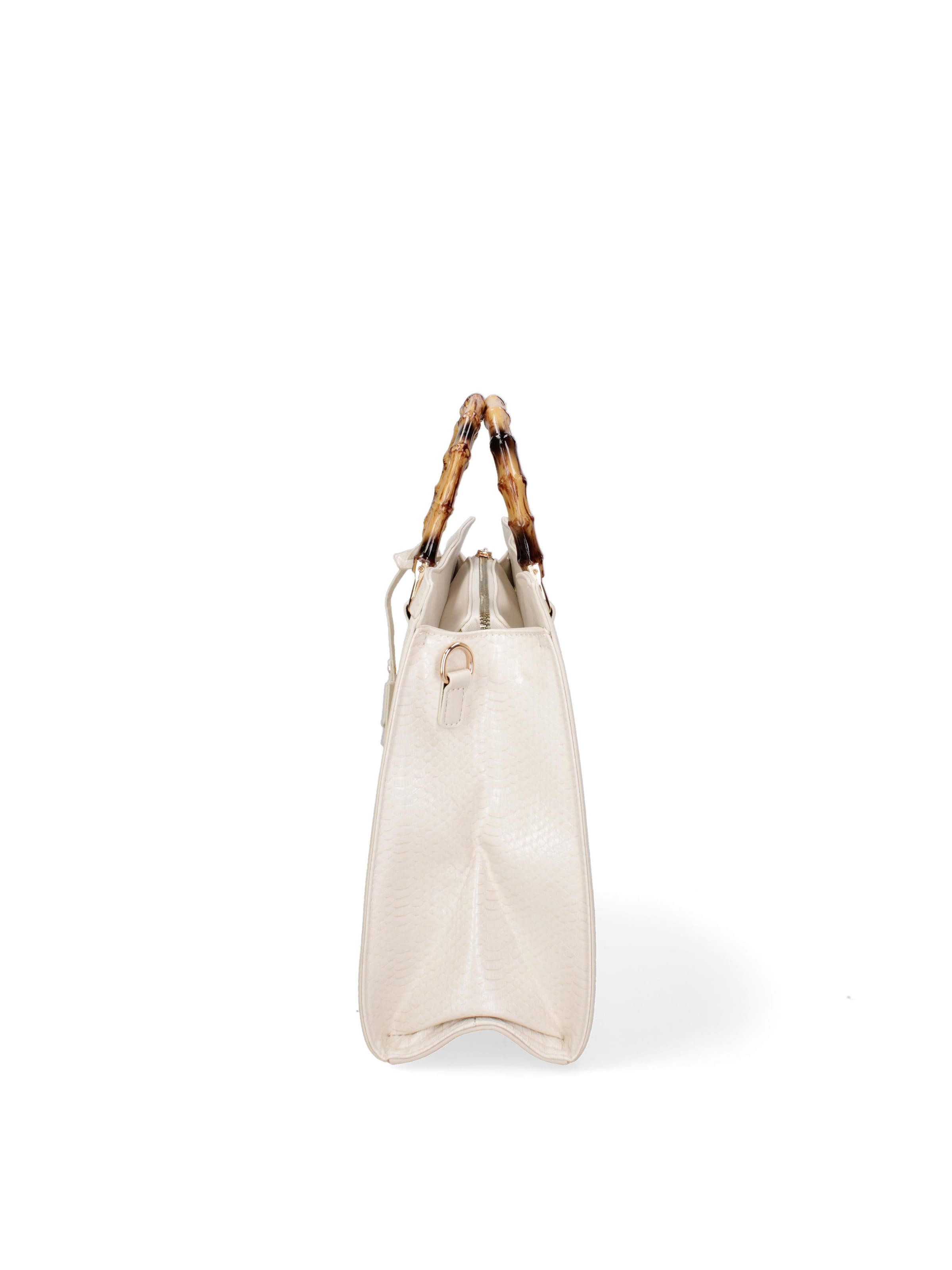 Borsa a spalla 'Borsa a Spalla Donna Ecopelle Vegana con Manico Bambù' di Diana&Co. in beige