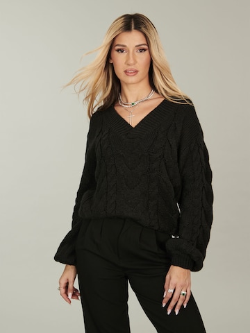 Pullover 'Fenja' di ABOUT YOU x Alina Eremia in nero: frontale