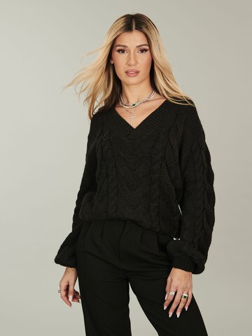 ABOUT YOU x Alina Eremia Pullover 'Fenja' in Schwarz: front