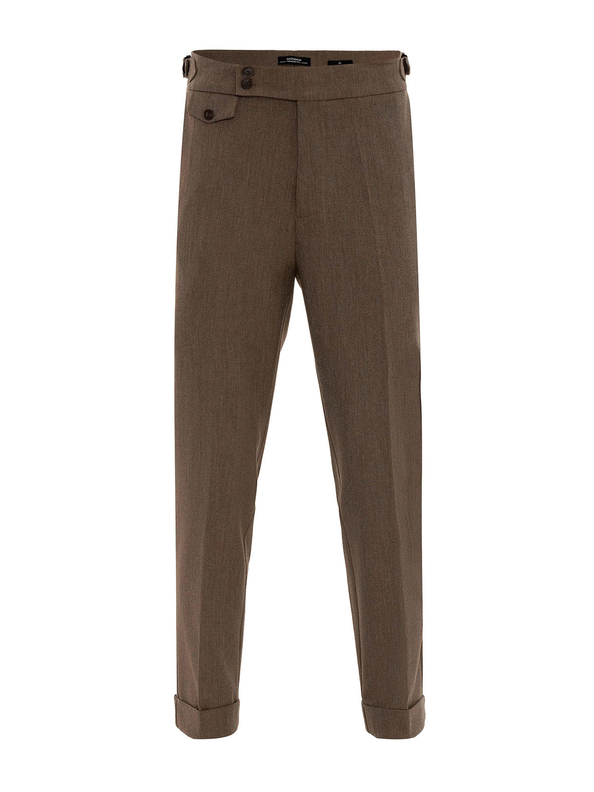 Coupe slim Pantalon à pince Antioch en marron : devant