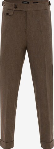 Antioch Slim fit Pleat-Front Pants in Brown: front