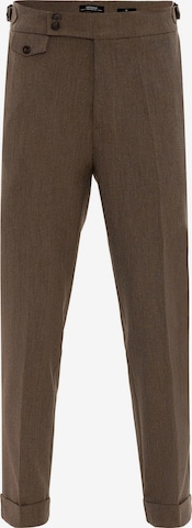 Antioch Slim fit Pleat-front trousers in Brown: front