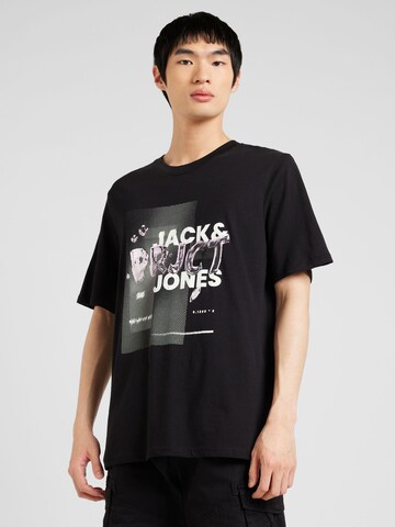 juoda JACK & JONES Marškinėliai 'PRJCT': priekis