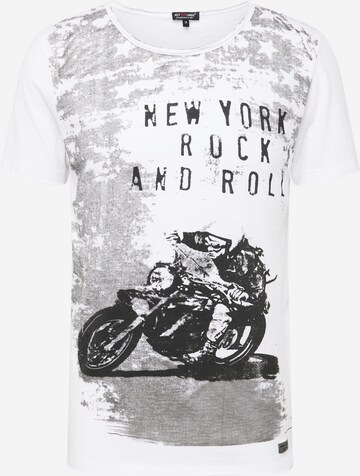 Key Largo Shirt 'CAFE RACER' in Wit: voorkant