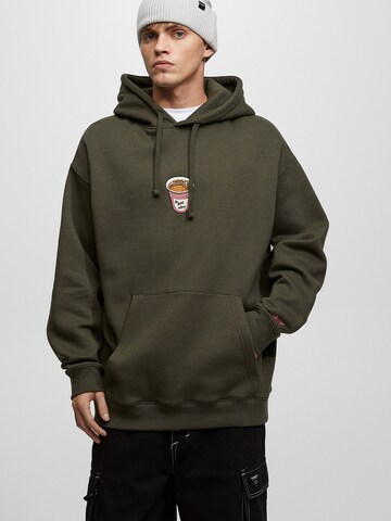 Pull&Bear Sweatshirt in Groen: voorkant