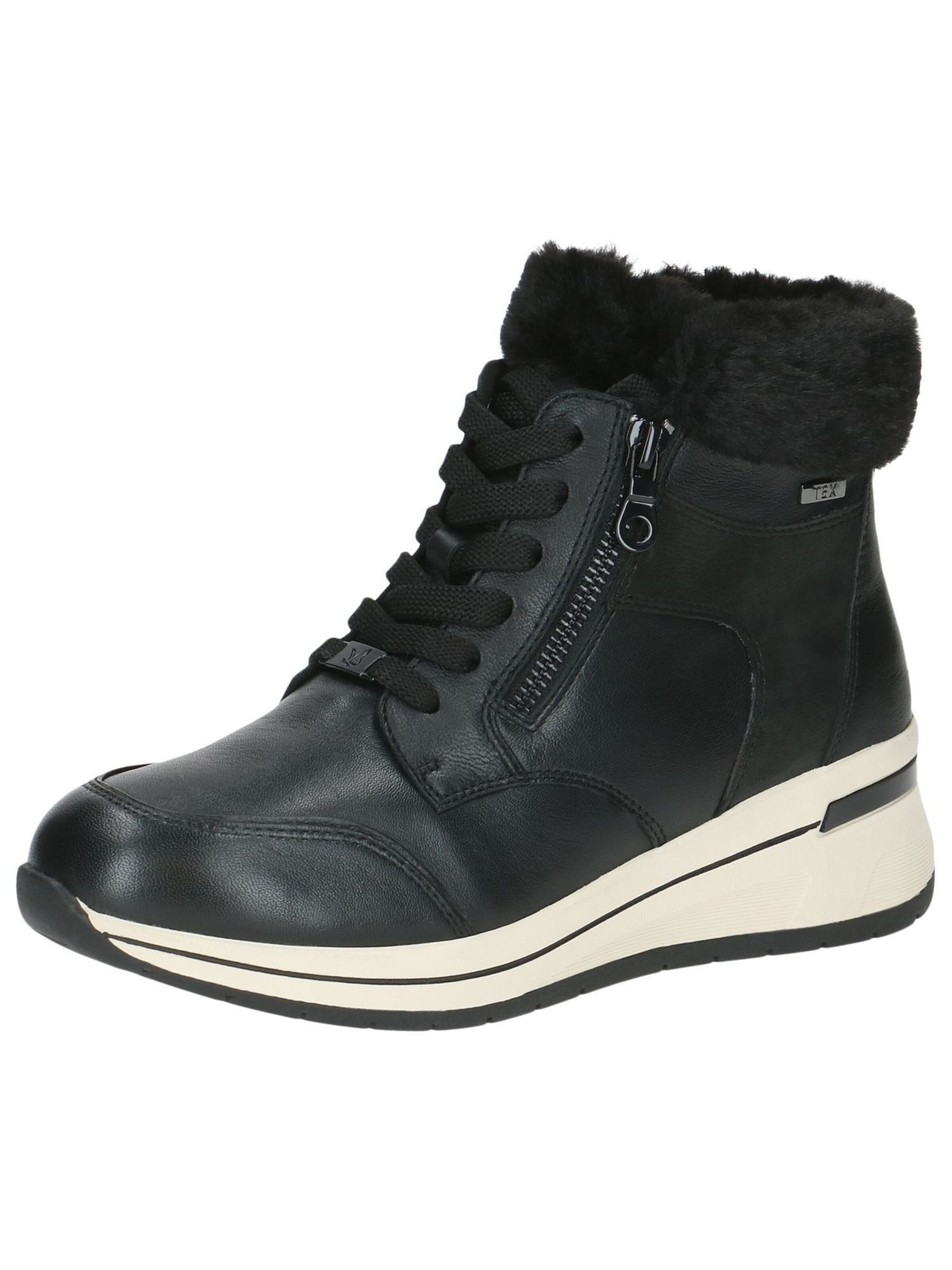 CAPRICE Lace-Up Ankle Boots in Black: front