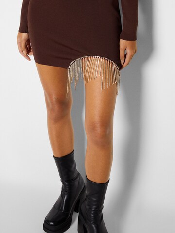 Bershka Knit dress in Brown