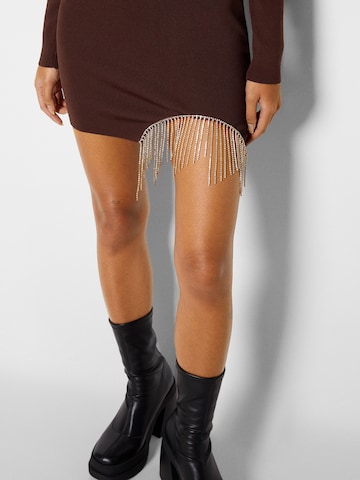 Bershka Knitted dress in Brown