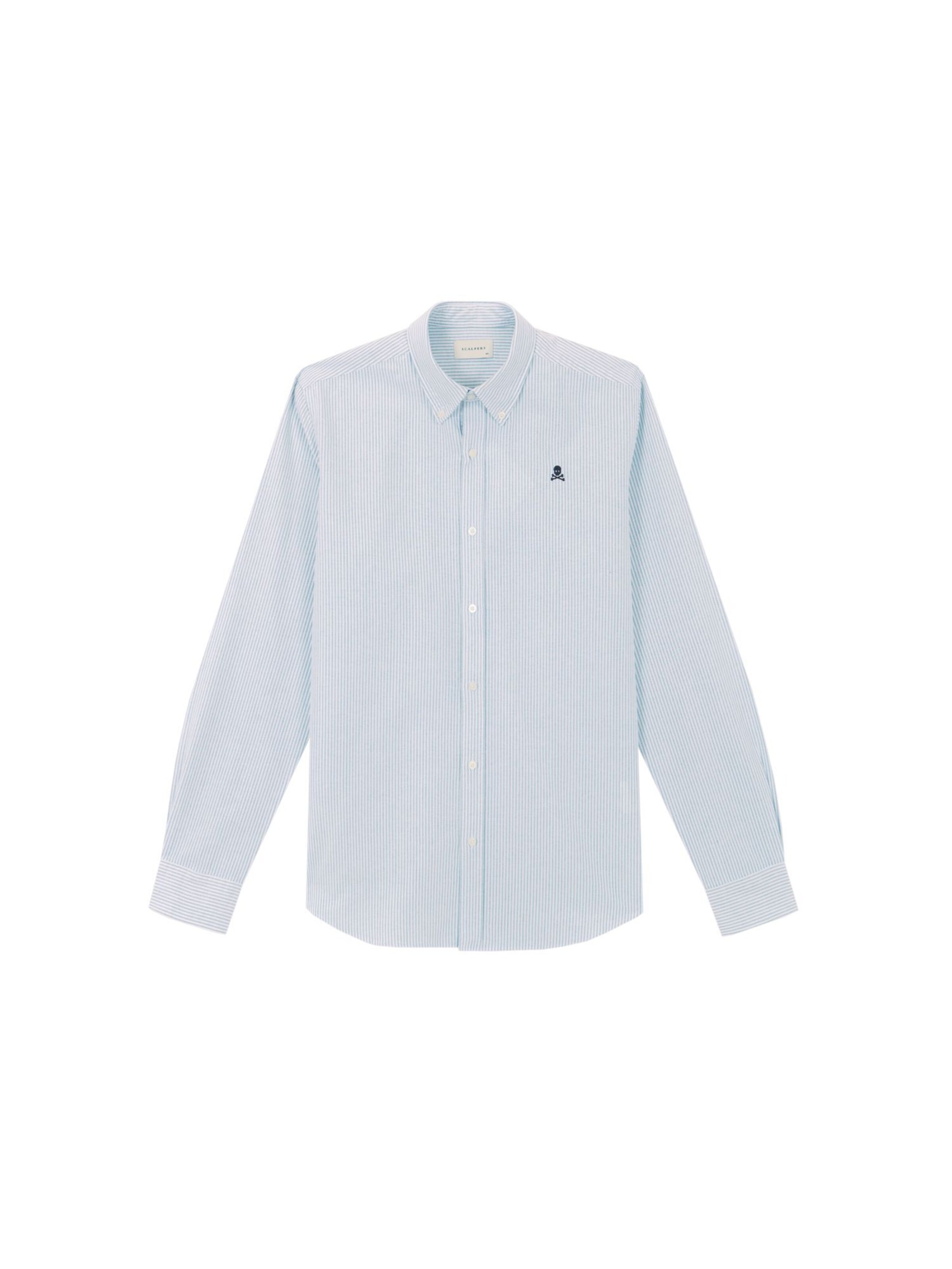 Scalpers Comfort Fit Skjorta 'New Oxford' i blå: framsida