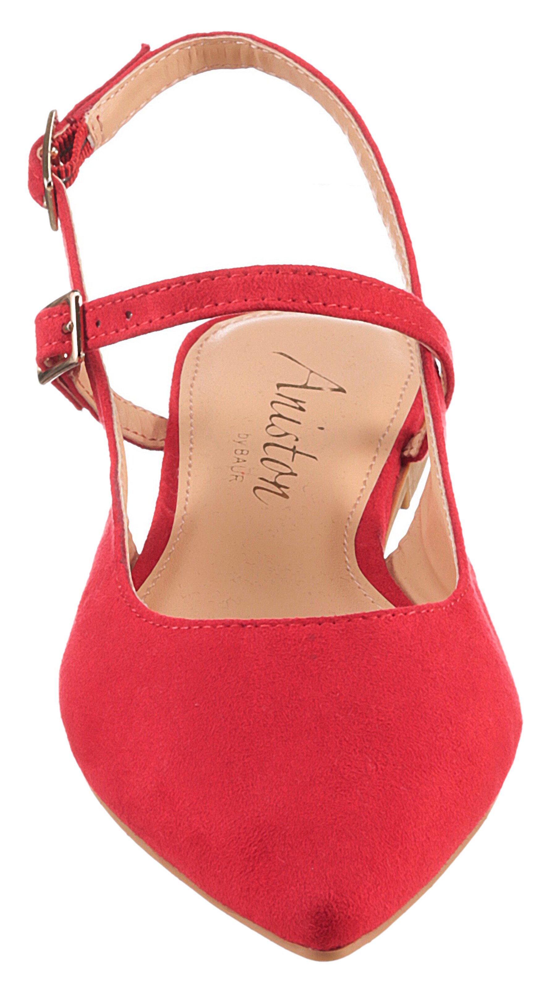 Aniston Ballet Flats with Strap in Red