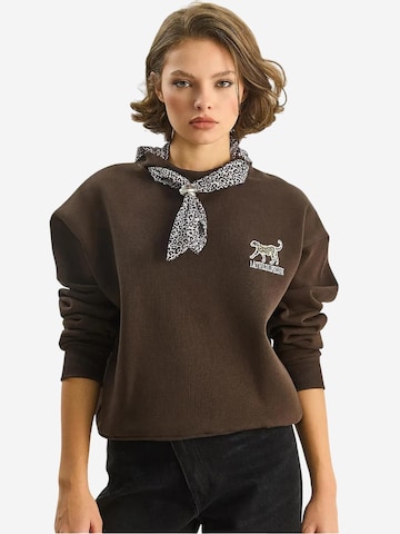 Bianco Lucci - Sweatshirt em castanho: frente