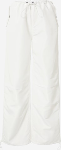 NEON & NYLON Широка кройка Панталон 'SERENITY' в бяло: отпред