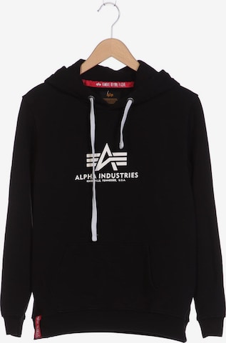 ALPHA INDUSTRIES Sweatshirt & Zip-Up Hoodie in M in Black: front